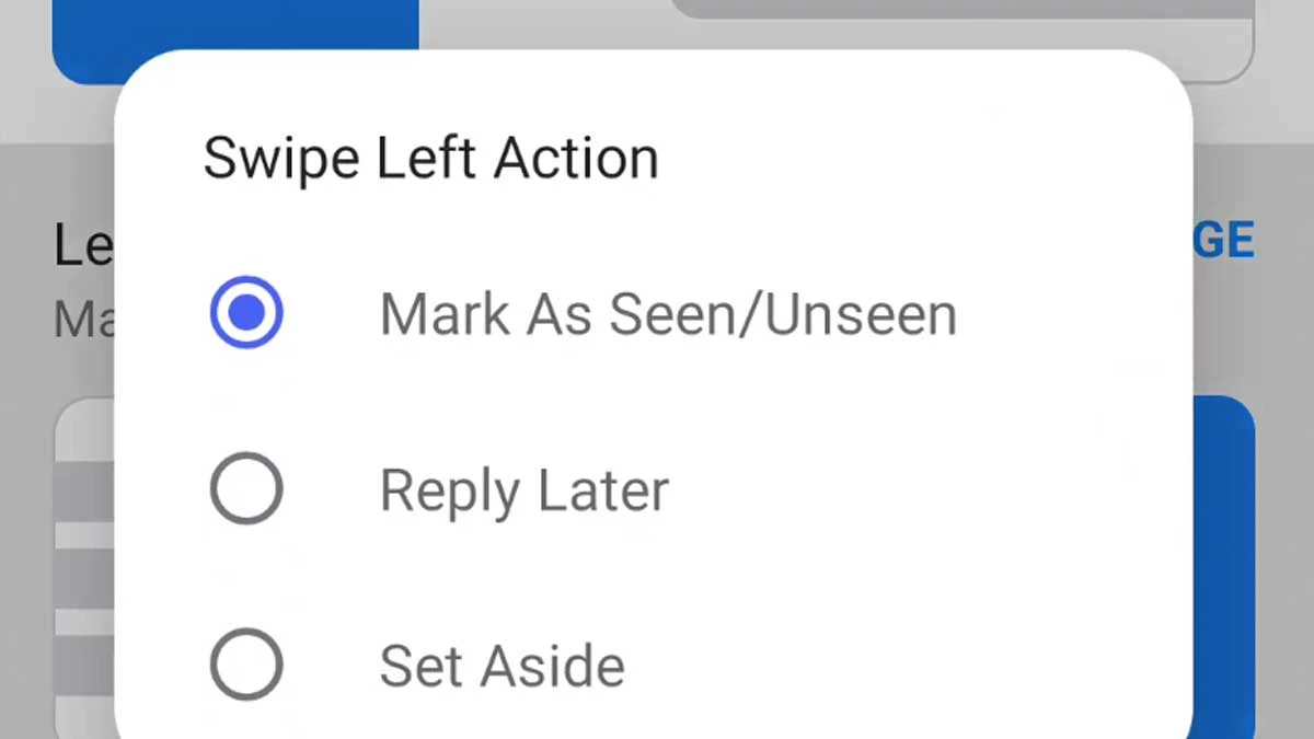 Custom swipe actions